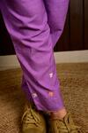 Buy_KKANYAAH_Purple Top- Handwoven Organic Cotton Hand Tiered And Pant Co-ord Set 