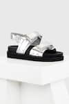 Buy Oroh Silver Double Strap Flat Sandals at Aza Fashions Buy_Oroh_Silver Double Strap Flat Sandals _at_Aza_Fashions