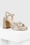 Buy_Oroh_Gold Triste Criss Cross Strap Shimmery Heels _at_Aza_Fashions