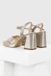 Shop_Oroh_Gold Triste Criss Cross Strap Shimmery Heels _at_Aza_Fashions