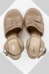 Oroh_Beige Prato Ruched Strap Block Heels_Online_at_Aza_Fashions