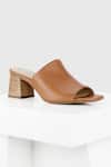 Buy_Oroh_Brown Tan Genuine Leather Block Heels _at_Aza_Fashions