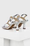 Shop_OROH_Silver Solid Verona Cutout Strap Spool Heels _at_Aza_Fashions