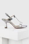 Buy_OROH_Silver Solid Verona Cutout Strap Spool Heels _Online_at_Aza_Fashions