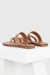 Shop_Oroh_Brown Perugia Cross Strap Flats _at_Aza_Fashions