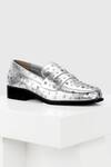 Buy Oroh Silver Studs, Embroidery Genova Star Studded Heeled Loafers at Aza Fashions Buy_Oroh_Silver Studs, Embroidery Genova Star Studded Heeled Loafers_at_Aza_Fashions