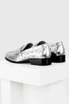 Shop Oroh Silver Studs, Embroidery Genova Star Studded Heeled Loafers at Aza Fashions Shop_Oroh_Silver Studs, Embroidery Genova Star Studded Heeled Loafers_at_Aza_Fashions