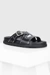Buy Oroh Black Studs Novara Studded Strap Footbed Sandals at Aza Fashions Buy_Oroh_Black Studs Novara Studded Strap Footbed Sandals _at_Aza_Fashions