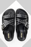 Oroh Black Studs Novara Studded Strap Footbed Sandals Online at Aza Fashions Oroh_Black Studs Novara Studded Strap Footbed Sandals _Online_at_Aza_Fashions