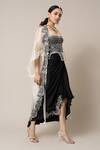 Shop_Nupur Kanoi_Off White Cape Organza Hand Embroidered Mirror Tube Kite Skirt Set _Online_at_Aza_Fashions