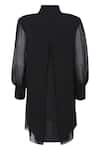 Shop_deWAR_Black Chiffon Plain High Neck Miller Dress _at_Aza_Fashions