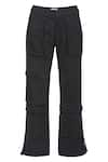 deWAR_Black Twill Solid Patch Pocket Cargo Pant _Online_at_Aza_Fashions