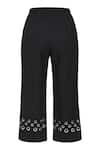 Shop_deWAR_Black Crepe Embellished Eyelet Tara Pant _at_Aza_Fashions