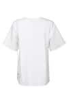 Buy_deWAR_White Ponte Polyester (46%) Spandex Cotton Bulls With Side Eyelets T-shirt_Online_at_Aza_Fashions