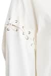 Buy_deWAR_White Chiffon Textured Shirt Collar Odeon Patchwork _Online_at_Aza_Fashions