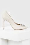 Buy_Oroh_White Pearls, Crystals Embellished Pencil Heels _Online_at_Aza_Fashions