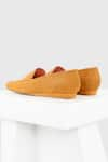 Shop_OROH_Yellow Thread Lecce Square Toe Loafers _at_Aza_Fashions