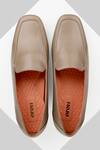 OROH_Grey Thread Lecce Plain Leather Loafers_Online_at_Aza_Fashions