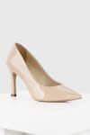 Buy_OROH_Beige Thread Leather Pointed Toe Pump Heels_at_Aza_Fashions