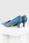 Shop_OROH_Blue Buckle Embellished Sara Pointed Toe Pump Heels _at_Aza_Fashions