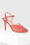 Buy_OROH_Red Solid Topaz Cutout Strap Stilettos _at_Aza_Fashions