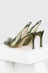 Shop_OROH_Green Bow Embellished Jade Pump Heels_at_Aza_Fashions