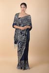 Buy_Nakul Sen_Blue Embellished Sequins Saree With Unstitched Blouse Piece _Online_at_Aza_Fashions