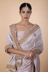 Anamika Khanna_Purple Floral Embroidered Saree _at_Aza_Fashions