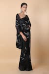 Buy_Anamika Khanna_Black Embroidered Floral Saree With Unstitched Blouse Piece _Online_at_Aza_Fashions