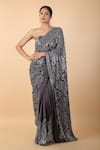 Buy_Nakul Sen_Grey Embroidered Sequins Saree With Unstitched Blouse Piece _Online_at_Aza_Fashions