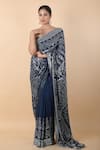 Buy_Nakul Sen_Blue Embroidered Sequins Saree With Unstitched Blouse Piece _Online_at_Aza_Fashions
