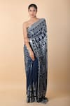 Shop_Nakul Sen_Blue Embroidered Sequins Saree With Unstitched Blouse Piece _Online_at_Aza_Fashions
