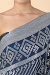Nakul Sen_Blue Embroidered Sequins Saree With Unstitched Blouse Piece _at_Aza_Fashions