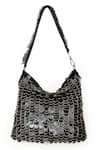 Buy_SG Collection by Sonia Gulrajani_Black Sequin Kendall Noir Embellished Velvet Bag _at_Aza_Fashions