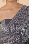 Shop_Nakul Sen_Grey Embroidered Sequins Saree With Unstitched Blouse Piece _Online_at_Aza_Fashions
