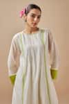 Shop_Cupid Cotton_Ivory Chanderi Silk Lining Cotton Mulmul Vine Anarkali Pant Set _Online_at_Aza_Fashions