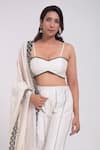 Kushani_White Chanderi Silk Lining Lace Embellished Bustier Sharara Pant Set _Online_at_Aza_Fashions