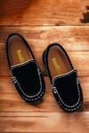 Buy_Ninobello_Black Thread Border Embroidered Loafers _at_Aza_Fashions