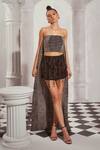 Nikita Mhaisalkar_Black Knit Embellished Tassel Skirt _at_Aza_Fashions