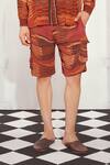 Nikita Mhaisalkar_Orange Double Georgette Printed Byzantine Shorts _Online_at_Aza_Fashions