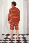 Shop_Nikita Mhaisalkar_Orange Double Georgette Printed Byzantine Shorts _at_Aza_Fashions