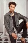 Buy_Nikita Mhaisalkar_Grey Tweed Woven Chevron Satin Bomber Jacket _Online_at_Aza_Fashions