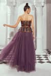 Buy_Nikita Mhaisalkar_Purple Tulle Shimmer Layered Skirt _Online_at_Aza_Fashions