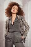 Buy_Nikita Mhaisalkar_Black Pure Georgette Embellished Bead Lapel Checkered Print Jacket _Online_at_Aza_Fashions