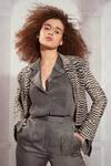 Buy_Nikita Mhaisalkar_Grey Pure Georgette Embellished Sequin Lapel Collar Shirt _at_Aza_Fashions