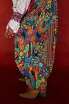 Esha L Amin_Multi Color Viscose Crepe Print Abstract Harem Pant _Online_at_Aza_Fashions