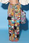 Esha L Amin_Multi Color Viscose Crepe Print Abstract Aztec Pant _Online_at_Aza_Fashions