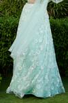 Shop_Esha L Amin_Green Net Embellished Sequin V-neck Floral Lehenga Set _Online_at_Aza_Fashions