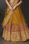 Nidhi Kejriwal Gold Silk, Tissue Embroidery, Diamonds Split V-neck Hand Blouse Lehenga Set Online at Aza Fashions Nidhi Kejriwal_Gold Silk, Tissue Embroidery, Diamonds Split V-neck Hand Blouse Lehenga Set _Online_at_Aza_Fashions