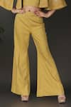 Nidhi Kejriwal_Yellow Zara Embroidered Sequin Sweetheart Floral Thread And Work Jacket Pant Set _Online_at_Aza_Fashions